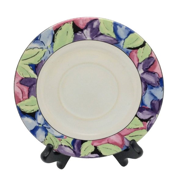 2 Vitromaster 6 3/8" Saucer Plates Stoneware 1993 Morning Glory Pattern - Picture 3 of 5